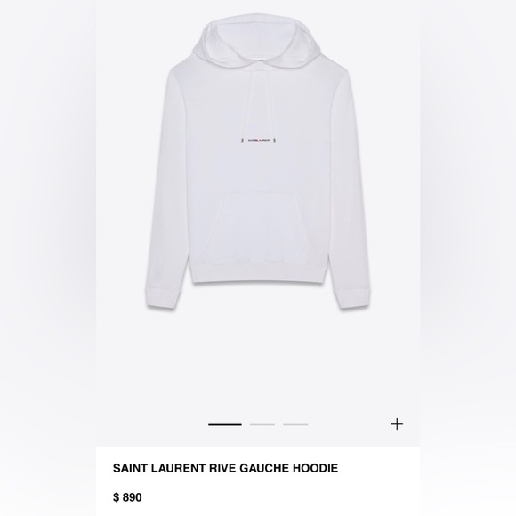 SAINT LAURENT RIVE GAUCHE WHITE HOODIE SZ S - Picture 3 of 11